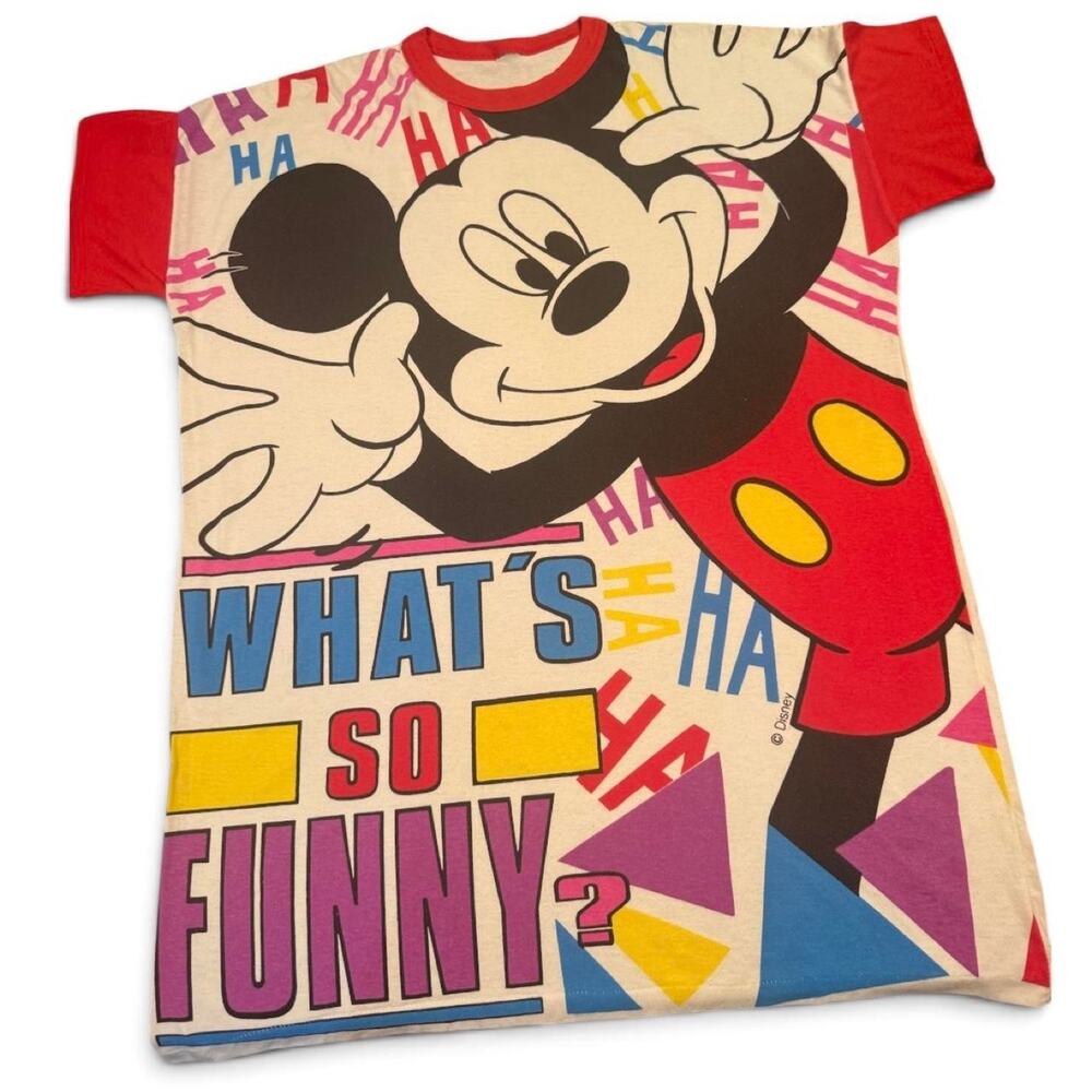 Vintage Disney Mickey Mouse Oversized Nightshirt Pajama Top – Estimated L/XL